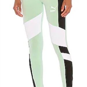 Puma Light Green and White Leggings